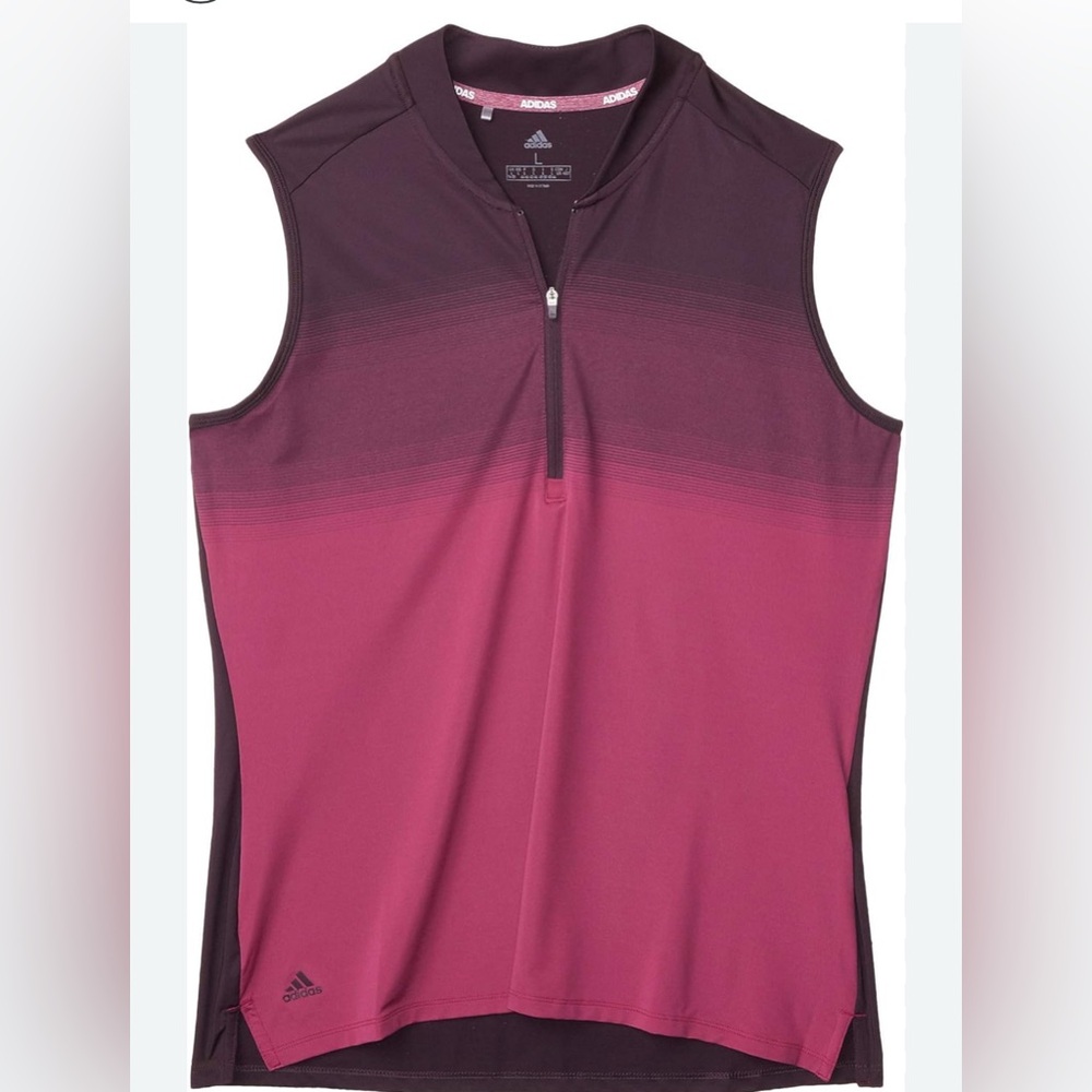 Adidas Burgundy and Pink Zip-Up Top